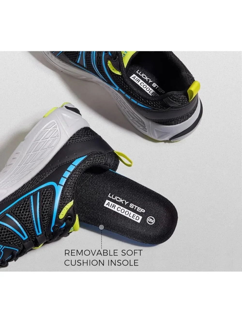 Men's Black Mesh Breathable Fashion Sneakers Non Slip Comfortable Running Shoes